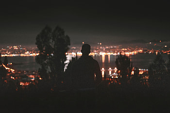 Night, Dark, Silhouette, Sadness, Loneliness, Sorrow HD wallpaper