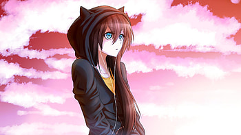 Anime Original Pink Sky, anime-girl, anime, artist, artwork, digital-art HD wallpaper
