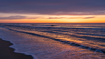 Ocean Canvas Of Purple And Gold Gilded Waters, ocean, canvas, purple, gold, water, sea, sunset, nature HD wallpaper