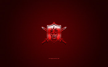 Mumbai Gladiators, Indian american football club, red logo, red carbon fiber background, EFLI, american football, Elite Football League of India, Mumbai, India, Mumbai Gladiators logo HD wallpaper
