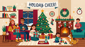 Holiday Cheer — Cozy Family Christmas, Christmas Tree, Fireplace HD wallpaper