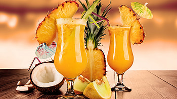 Cocktails juice fruit, Pineapple coconut melon, Ice food 745 HD wallpaper
