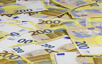 200 Euro banknotes, background with euro money, 200 euro, money background, European Union, 200 euro background HD wallpaper
