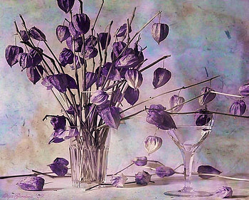 Simply mauve, purple, table, plants, wine glass, vase, mauve HD wallpaper