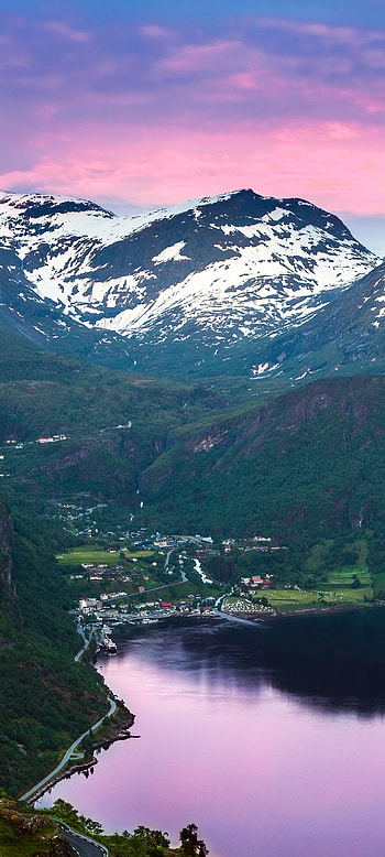 Geiranger Fjord, , Sunset in Norway, Nature's valley HD phone wallpaper