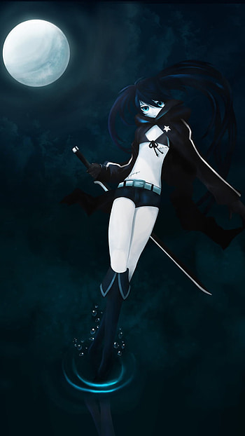 Moonlit Black Rock Shooter — Dark Anime , moon, dark, Anime, Black Rock Shooter, dark anime HD phone wallpaper