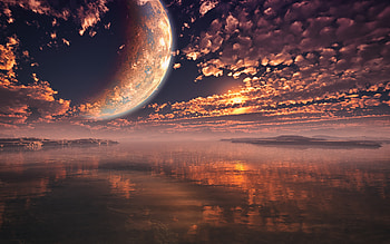 Moon in the sky, nature, sky, cloud, Moon HD wallpaper