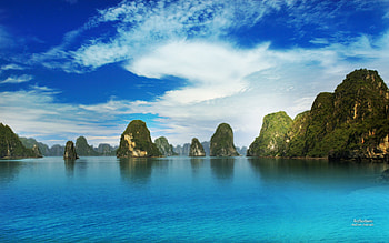 Infinitum, blue, sky, andrea andrade, ocean HD wallpaper