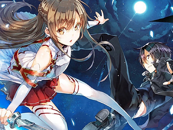 Sword Art Online, video game, anime, kazuto kirigaya, asuna yuuki, manga HD wallpaper