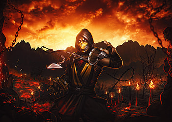Mortal Kombat Scorpion Samurai , scorpion, mortal-kombat, games, behance HD wallpaper