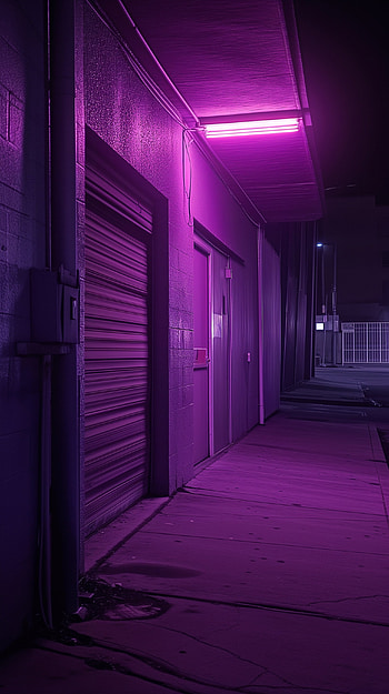 Purple Haze Urban Nightscape, building, purple, neon lights, night scene HD phone wallpaper