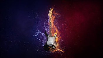Music, Water, Fire, Guitar, hop HD wallpaper