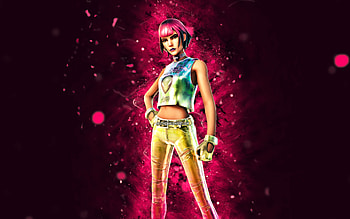 Prismatic Sunny, , purple neon lights, Fortnite Battle Royale, Fortnite characters, Prismatic Sunny Skin, Fortnite, Prismatic Sunny Fortnite HD wallpaper