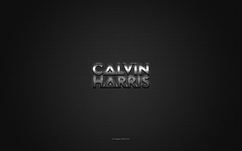 Calvin Harris logo, silver shiny logo, Calvin Harris metal emblem, gray carbon fiber texture, Calvin Harris, brands, creative art, Calvin Harris emblem HD wallpaper