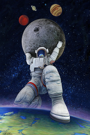 Art, Planets, Universe, Astronaut, Giant HD phone wallpaper