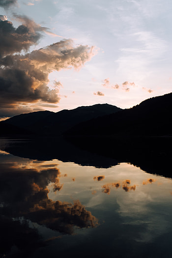 Nature, Trees, Sunset, Sky, Clouds, Lake, Reflection HD phone wallpaper