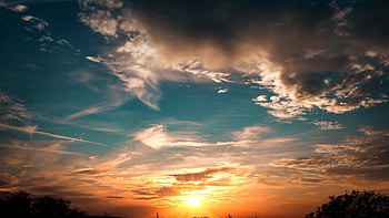 Nature, Sunset, Sky, Lilac, Clouds, Shades HD wallpaper