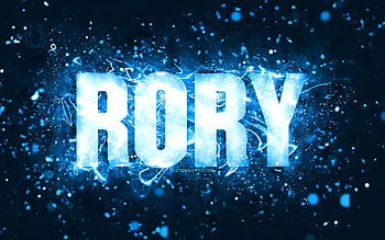 Happy Birtay Rory, , blue neon lights, Rory name, creative, Rory Happy Birtay, Rory Birtay, popular american male names, with Rory name, Rory HD wallpaper