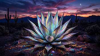Moonlit Prismatic Agave —, Succulent HD wallpaper