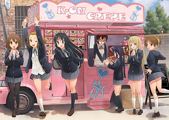 Crepes, yui, uniform, school uniform, happy, female, nakano azusa, sexy, ritsu, kon, hot, girl, anime girl, ui, anime, mugi, enjoy, van, cute, mad, team, k on, hungry, group, stall, kotoboki tsumugi, akiyama mio, delicious, mio, food, azusa, pink, funny, angry, friend, silly HD wallpaper