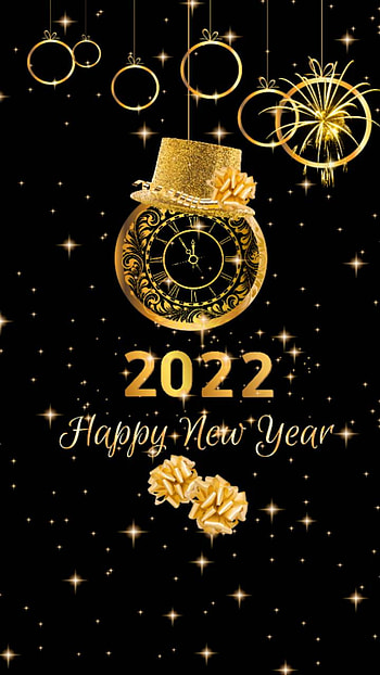 Happy New Year 2022, Gold HD phone wallpaper