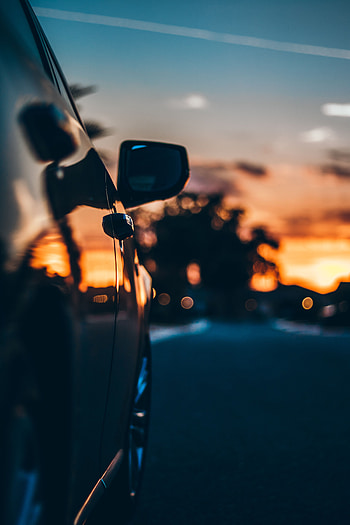 Sunset, Cars, Car, Movement, Traffic, Mirror Blur HD phone wallpaper