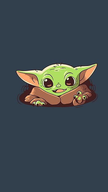 Baby Yoda, Cartoon, Background HD phone wallpaper