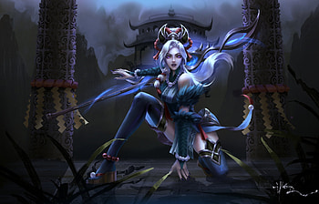 Fantasy girl, blue, yixue, girl, catylin, fantasy HD wallpaper