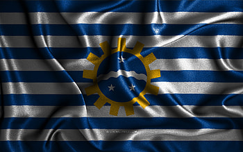 Sao Jose dos Campos flag, , silk wavy flags, brazilian cities, Day of Sao Jose dos Campos, Flag of Sao Jose dos Campos, fabric flags, 3D art, Sao Jose dos Campos, cities of Brazil, Sao Jose dos Campos 3D flag HD wallpaper