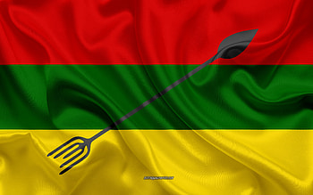 Flag of Neiva, , silk texture, Neiva, Colombian city, Neiva flag, Colombia HD wallpaper