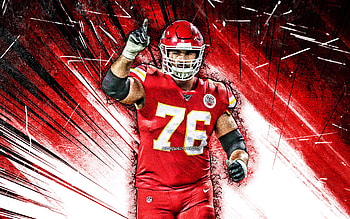 Laurent Duvernay-Tardif, grunge art, Kansas City Chiefs, american football, NFL, KC Chiefs, Laurent Duvernay-Tardif , red abstract rays, Laurent Duvernay-Tardif KC Chiefs HD wallpaper