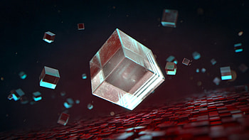 3D, Glass, Face, Cube, Facets, Levitation HD wallpaper