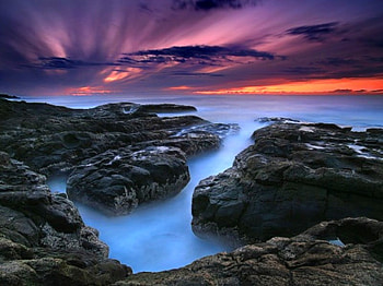 Rocky Beach, cool, colors, sunset HD wallpaper