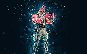 Negative Lt John Llama, , blue neon lights, Fortnite Battle Royale, Fortnite characters, Negative Lt John Llama Skin, Fortnite, Negative Lt John Llama Fortnite HD wallpaper