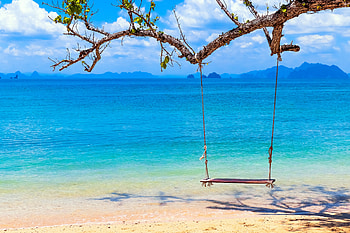Swing Beach, sea, Beach, Nature, Swing HD wallpaper