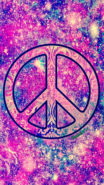 Vintage Peace Sign, Galaxy , Sparkle Glitter HD phone wallpaper