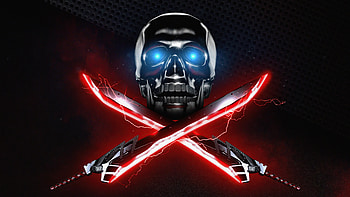 Skull And Swords , skull, sword, artist, artwork, digital-art HD wallpaper
