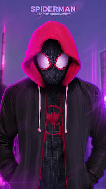 Spiderman into the Spider Verse . Spiderman, Spiderman cartoon, Black spiderman, Miles Morales Hoodie HD phone wallpaper