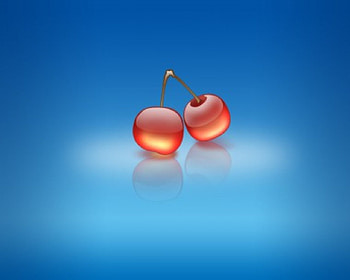 AQUA CHERRIES, art, red, cherries HD wallpaper