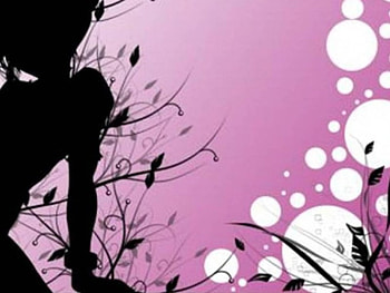 Pretty in Pink, lady, orbs, plants, silhouette HD wallpaper