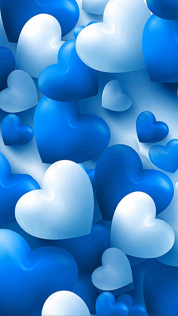 Blue Heart, Baloons HD phone wallpaper