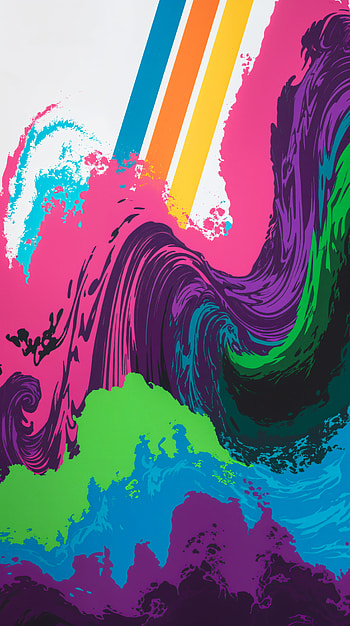 Vibrant Acidwave , Abstract, vibrant colors, wave, artistic HD phone wallpaper