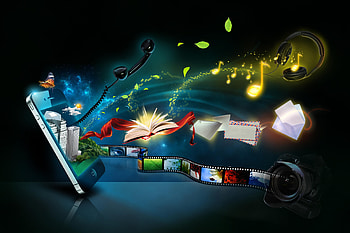 Technology - Artistic Tablet Movie Book Camera HD wallpaper