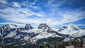 Switzerland in all its glory, snow, landscape, clouds, sky, alps HD wallpaper