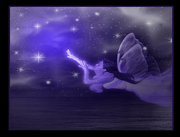 Fairy Flight, fairy, sky, stars HD wallpaper
