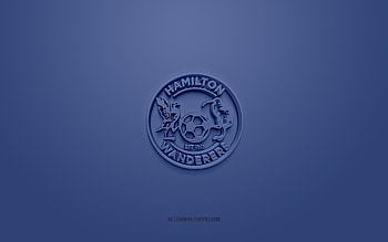 Hamilton Wanderers AFC, creative 3D logo, blue background, New Zealand Football Championship, 3d emblem, NZFC, New Zealand Football Club, Hamilton, football, Hamilton Wanderers AFC 3d logo HD wallpaper