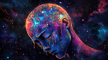 Melancholic Galaxy: A Ultra of Human Emotion, artistic, human, sad, crying, Sci Fi HD wallpaper