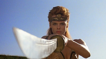 Red Sonja, sonja, sword, woman, red HD wallpaper