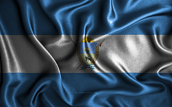 La Pampa flag, , silk wavy flags, Argentine provinces, Day of La Pampa, fabric flags, Flag of La Pampa, 3D art, La Pampa, Provinces of Argentina, La Pampa 3D flag, Argentina HD wallpaper