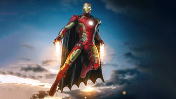 Iron Man With Batman Cape, iron-man, superheroes, artist, artwork, digital-art HD wallpaper
